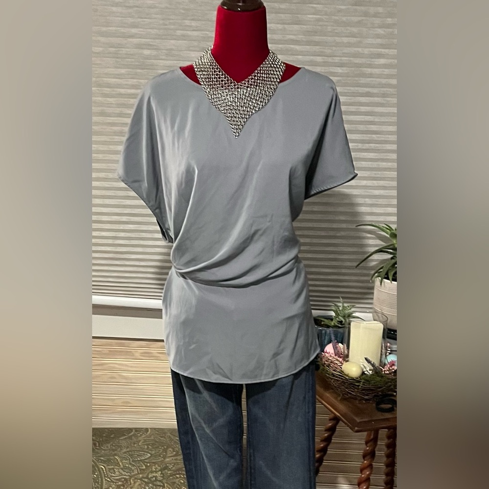 MOTF Women’s Grey Cap Sleeve Blouse (4XL)
